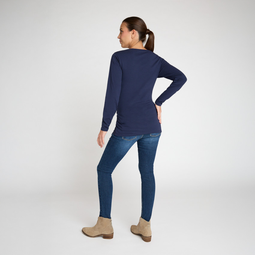 Langarmig zwangerschapsshirt in effen kleur 