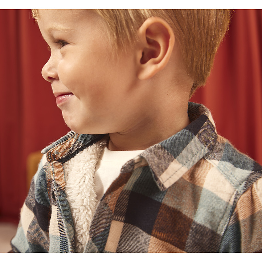 Surchemise en flanelle à carreaux pour bébé garçon 