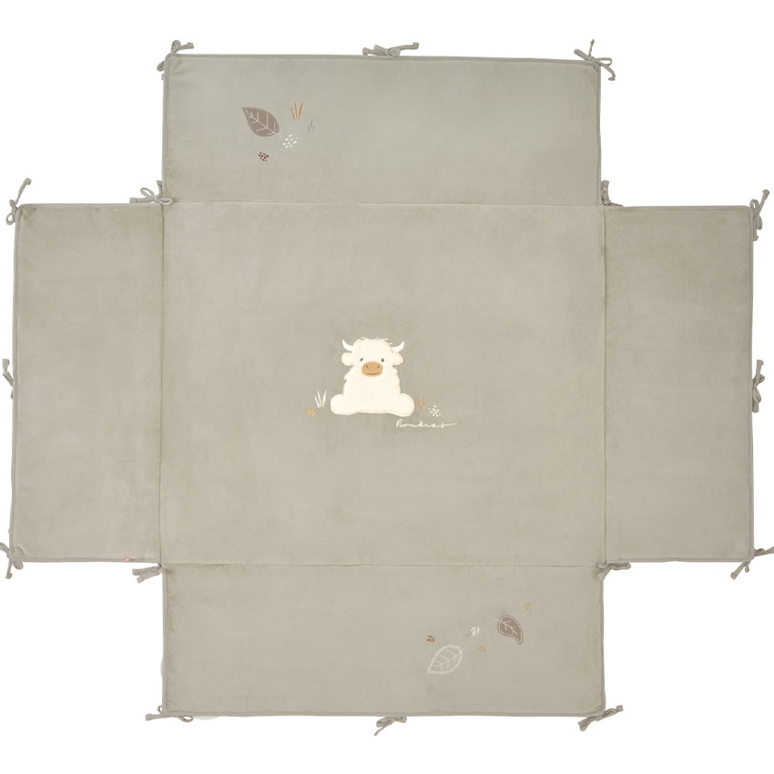 Tapis de parc avec bord 75x95cm Veloudoux Fluffy Kaki 