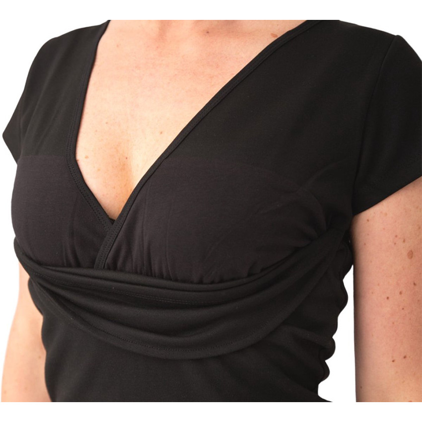 T-shirt buikdrager Dames Maat XXL Zwart 
