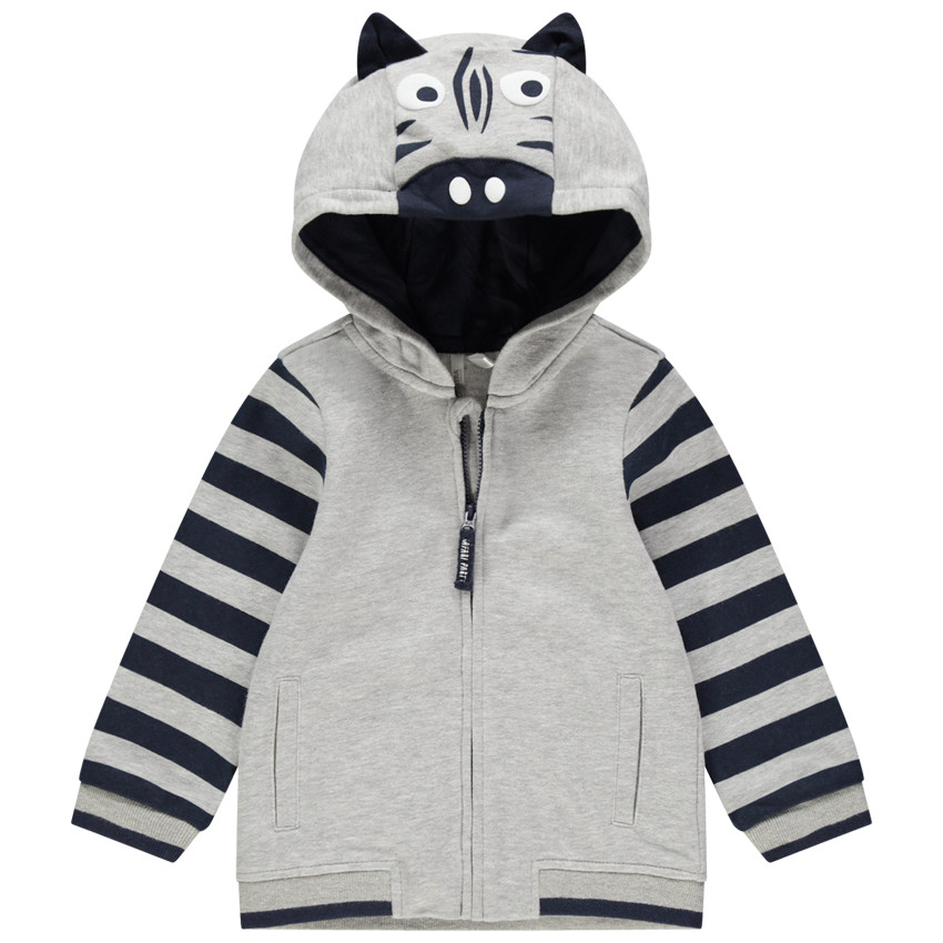 Gilet à capuche en molleton motif animal  