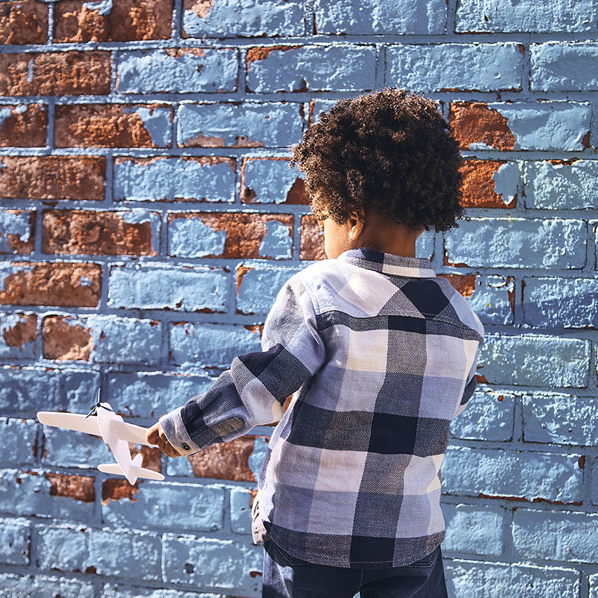 Lange mouwen geruite shirt voor baby jongen 