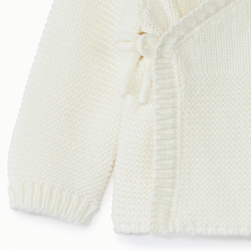 Gilet en tricot effet cache-cœur pour bébé prématuré 
