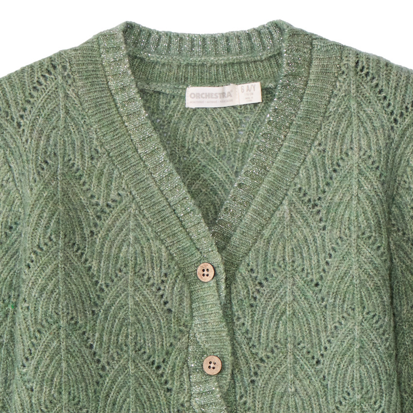 Vest in fantasiegebreid met torsadeknopen voor meisjes 