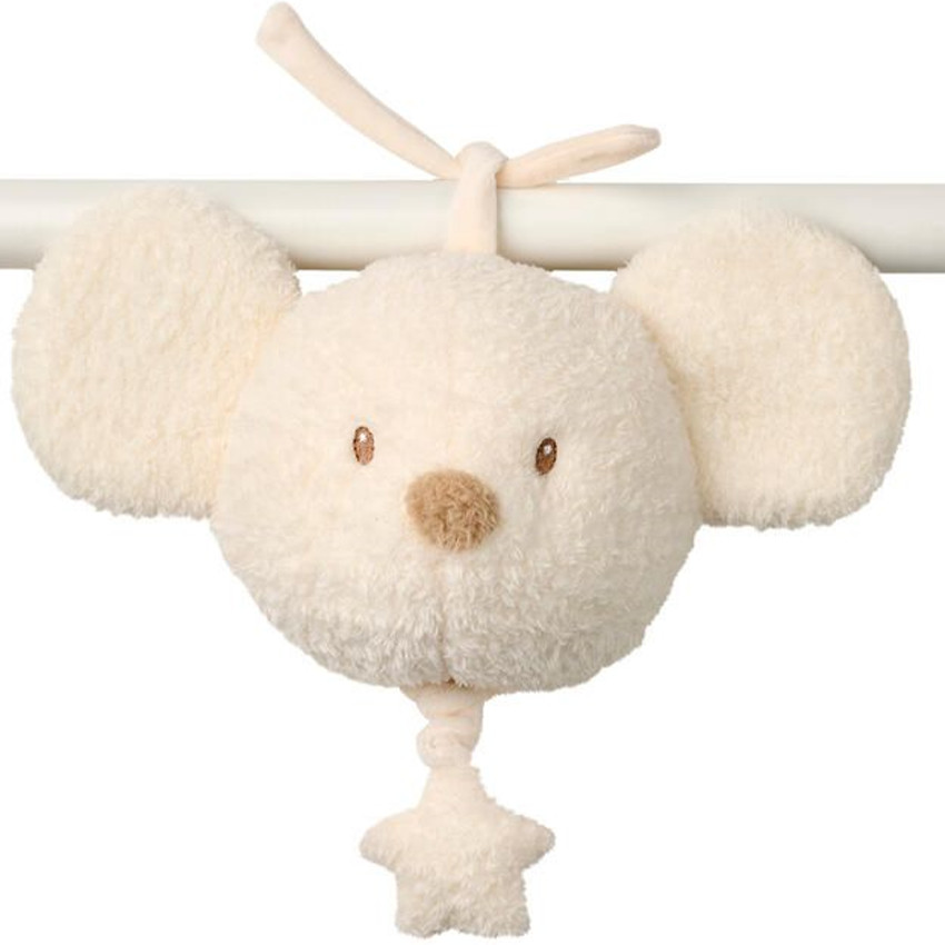 Muzikale knuffel - Muis Teddy - Ecru - 16 cm 