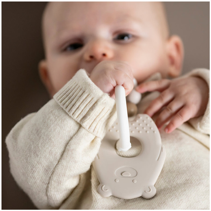 Anneau de dentition silicone Perle Ours Argile 