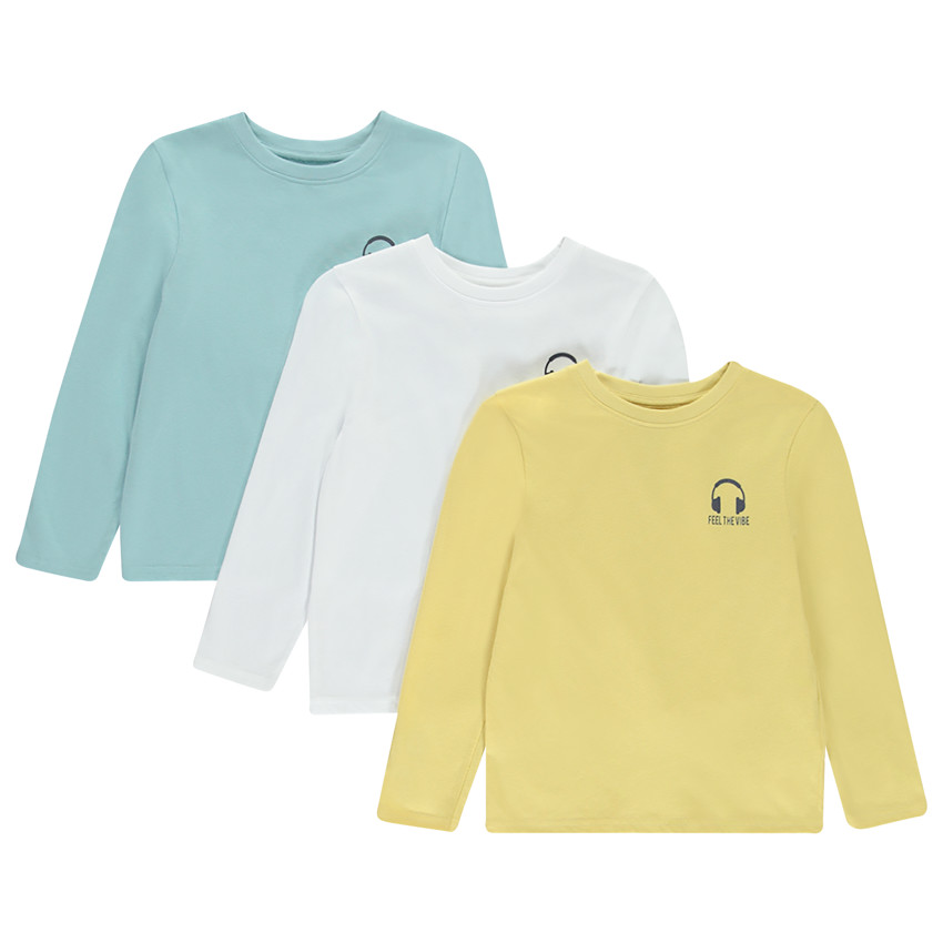 Lot de 3 t-shirts manches longues avec print pour garçon  