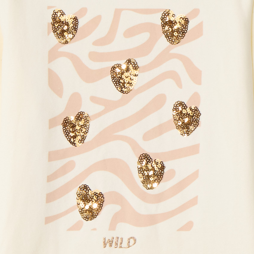 T-shirt manches longues avec sequins fantaisie pour fille  