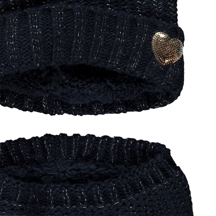 Set muts en nekwarmer in met sherpa gevoerd tricot. 