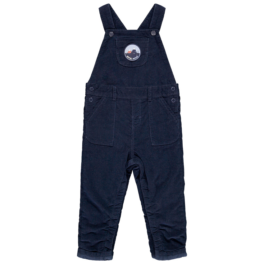 Salopette longue en velours avec badge pour bébé garçon 