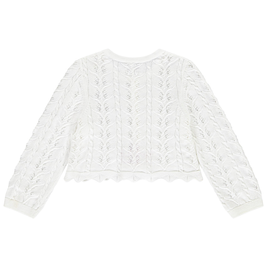 Vest in gebreid ajour voor baby meisje 