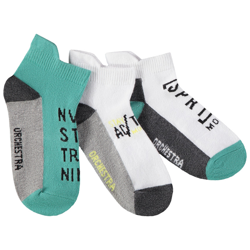 Lot de 3 paires de chaussettes courtes pour garçon 