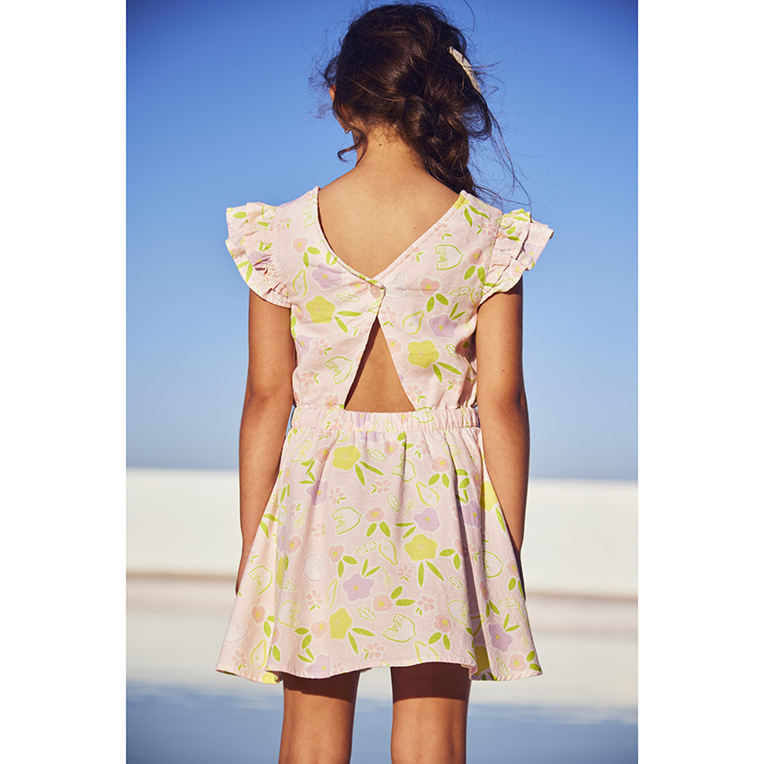 Robe en toile imprimé fruits pour fille 