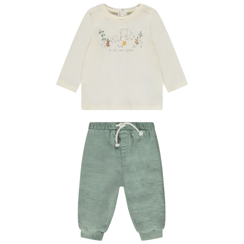 Ensemble 2 pièces print éléphant pour bébé garçon 
