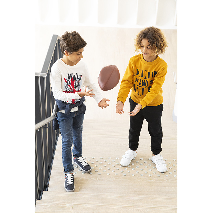 Set sweater met print + effen joggingbroek voor jongens 