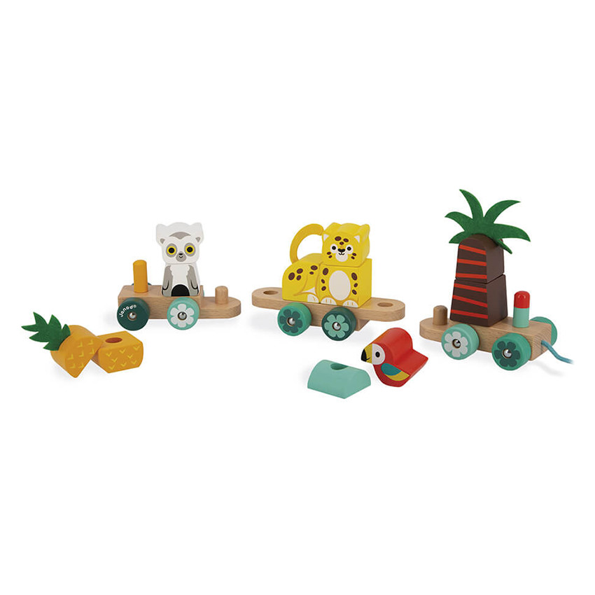 Jouet train tropical à tirer 