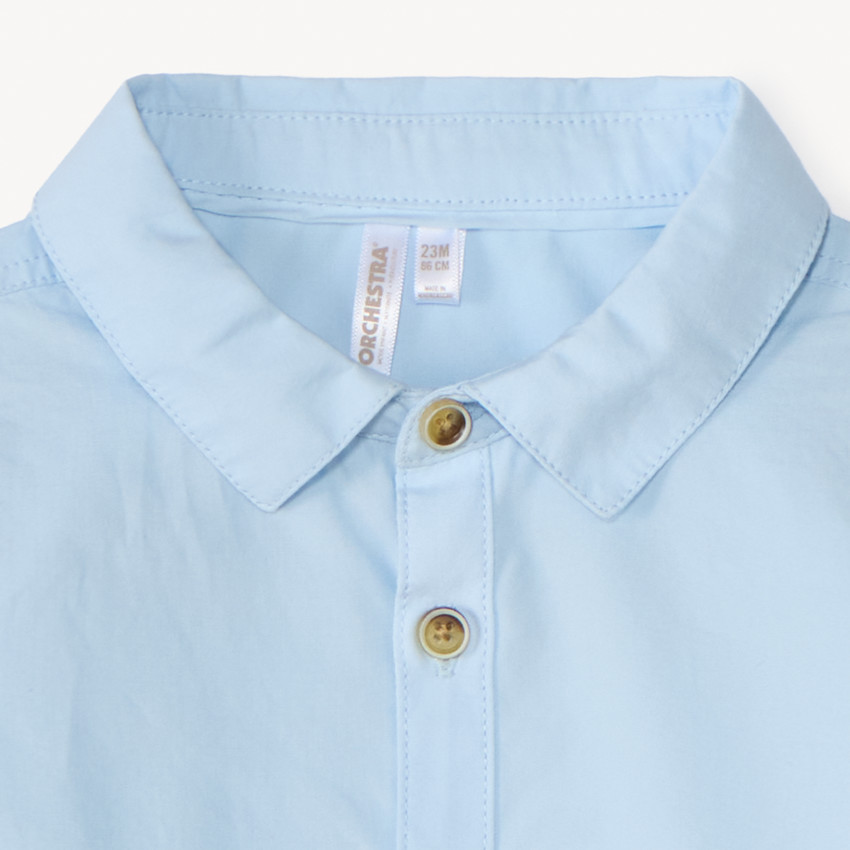 Chemise manches longues unie pour bébé garçon 