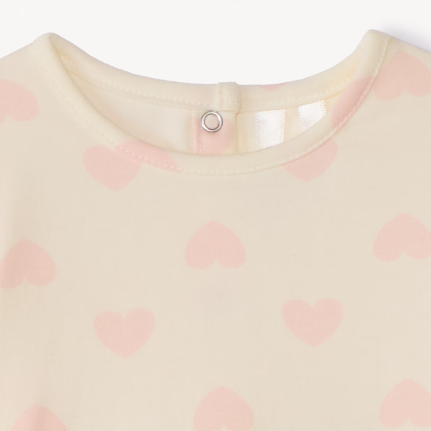 Ensemble 2 pièces avec salopette brodée pour bébé fille 