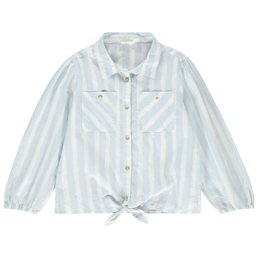 Lange gestreepte blouse met strik voor meisjes 