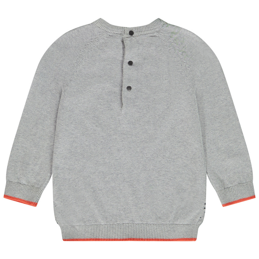 Trui in speels breiwerk beer voor baby jongen 