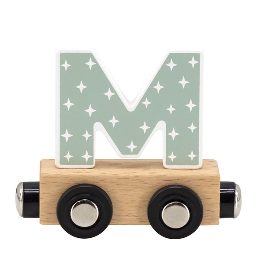 Lettre "M" en bois pour train coloré 