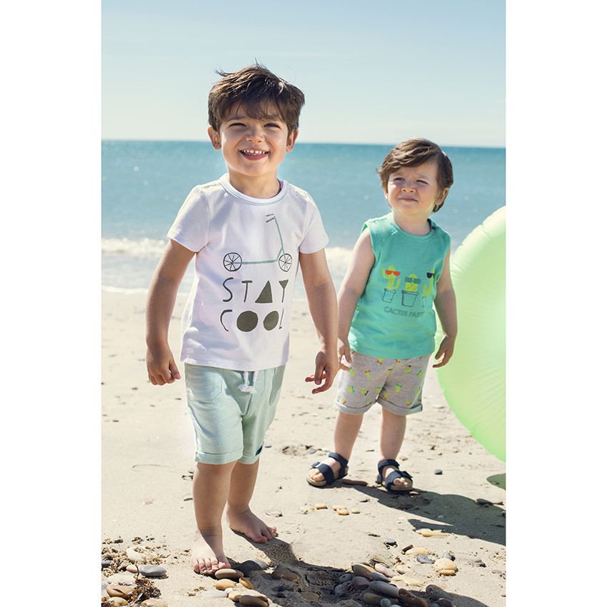 Ensemble avec débardeur et bermuda imprimé cactus pour bébé garçon 