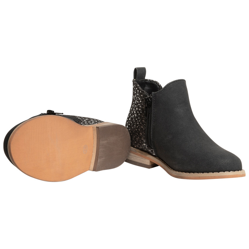 Bottes basses bi-matières à effet brillant pour enfant fille 