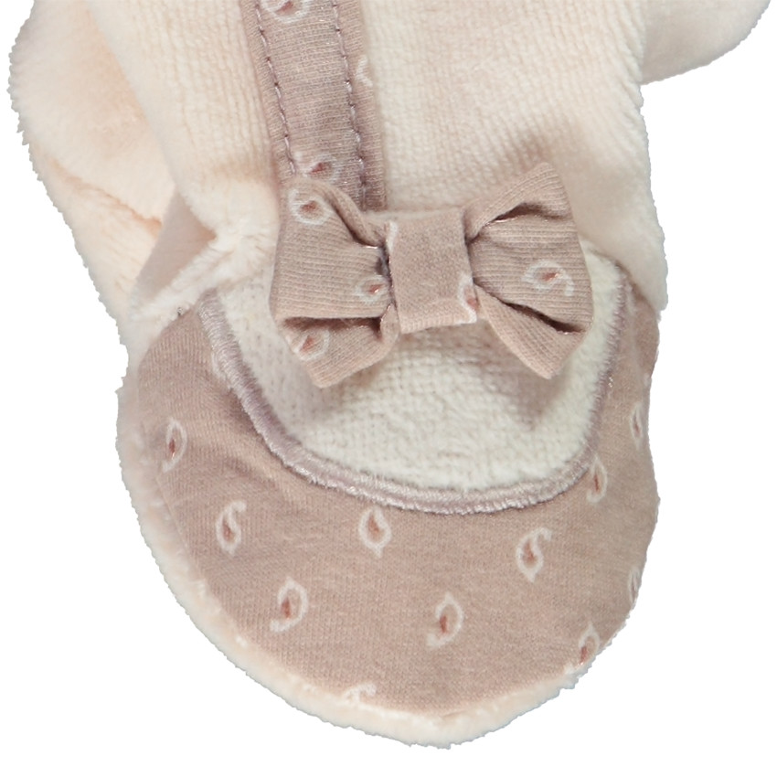 Dors-bien en velours avec nœuds pour bébé fille 