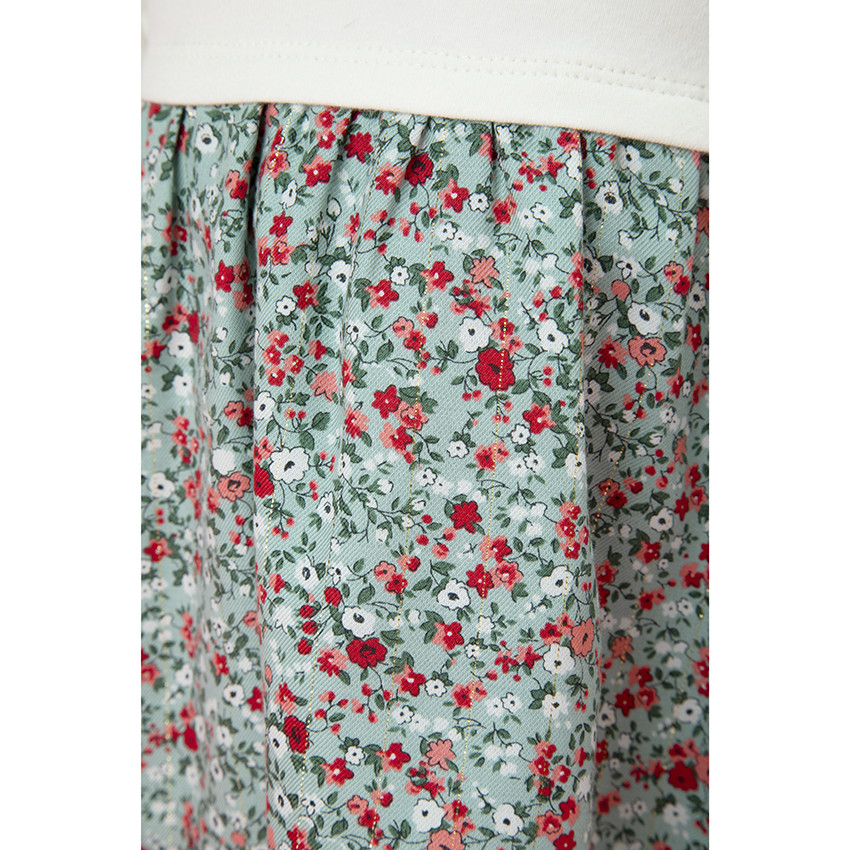 Robe 2 en 1 en jersey avec broderie coeur et imprimé fleuri pour bébé fille 