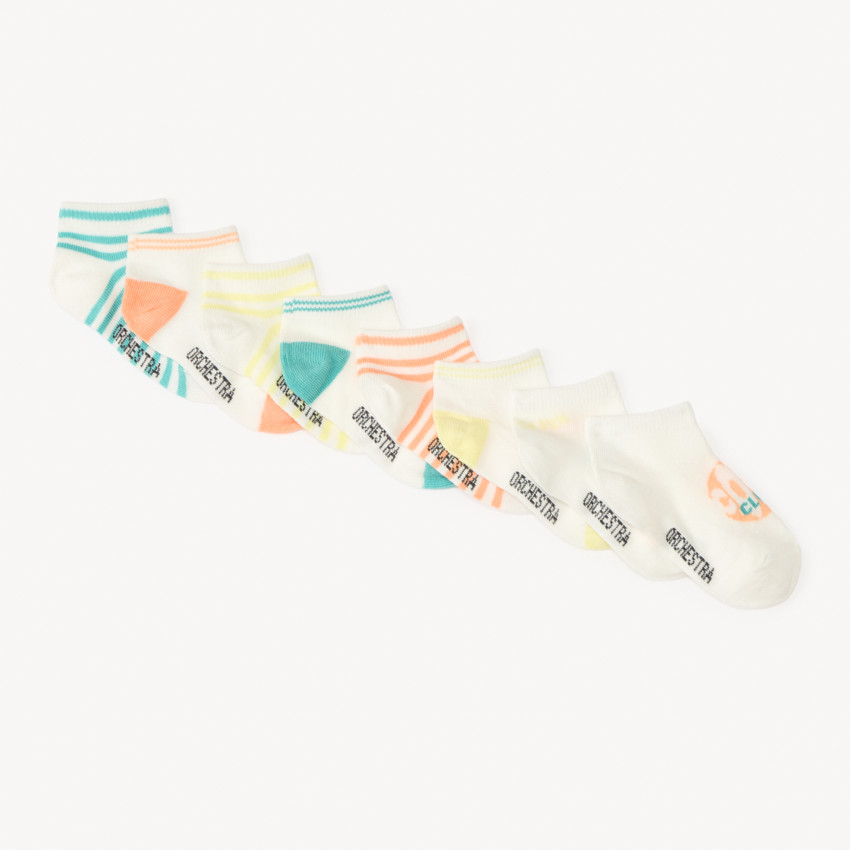 Lot de 8 chaussettes courtes unis et à motifs pour bébé garçon  
