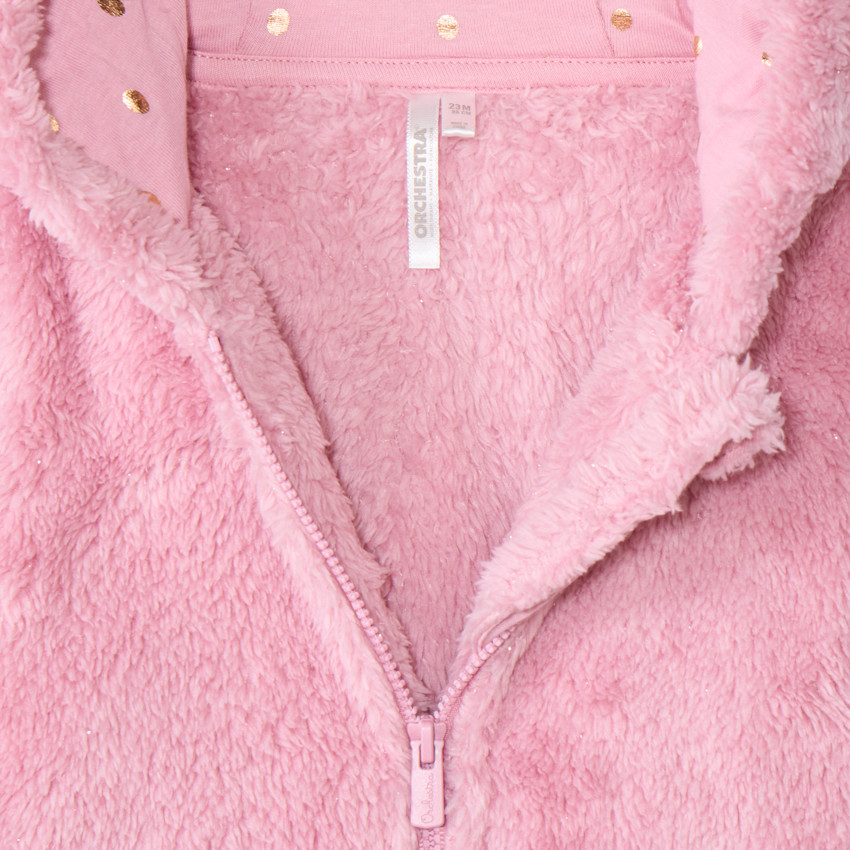 Sherpa fleecevest met kap voor babymeisje 
