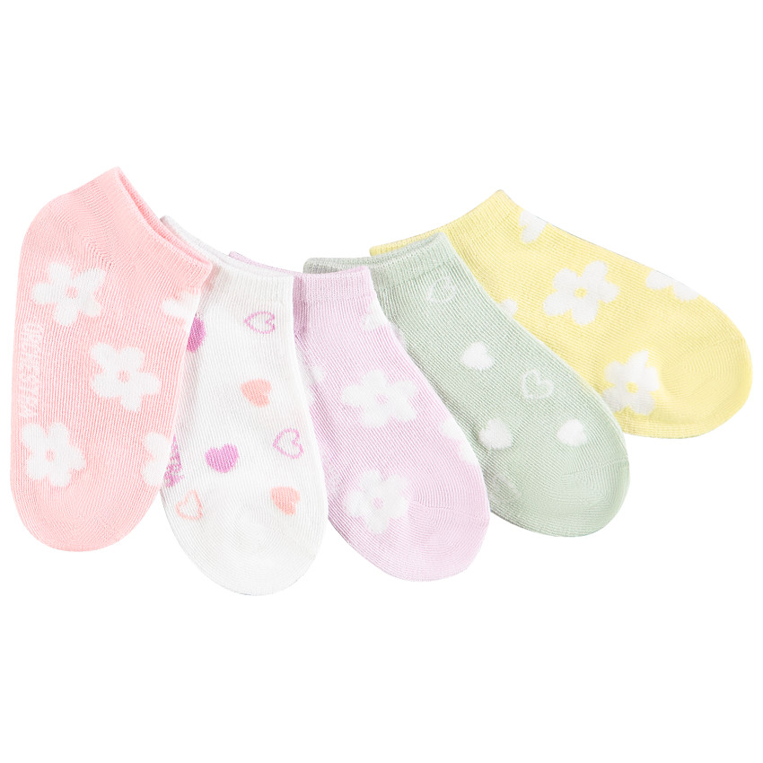 Lot de 5 paires de chaussettes courtes fantaisie pour fille 