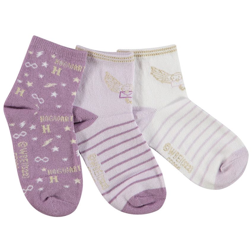 Lot de 3 paires de chaussettes imprimé Harry Potter pour fille  