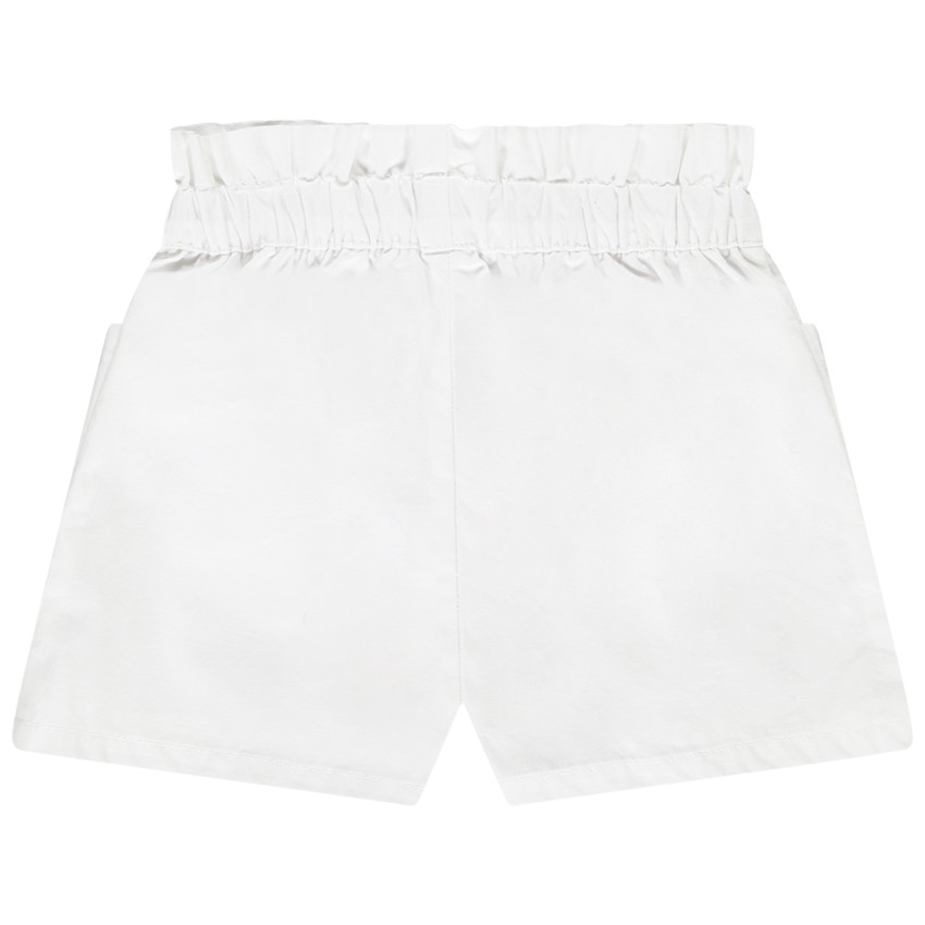 Short à poches en popeline unie pour bébé fille 