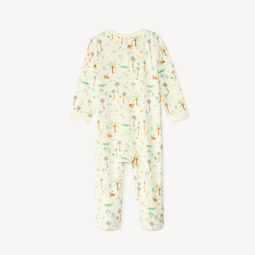 Lichtgewicht lange mouwen slaappak met tropische print voor jongensbaby. 