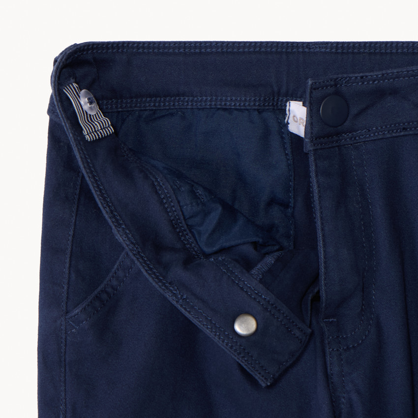 Pantalon cargo uni à poches soufflet pour garçon 