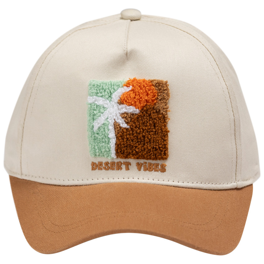 Casquette bicolore à patch bouclettes 3D pour garçon 