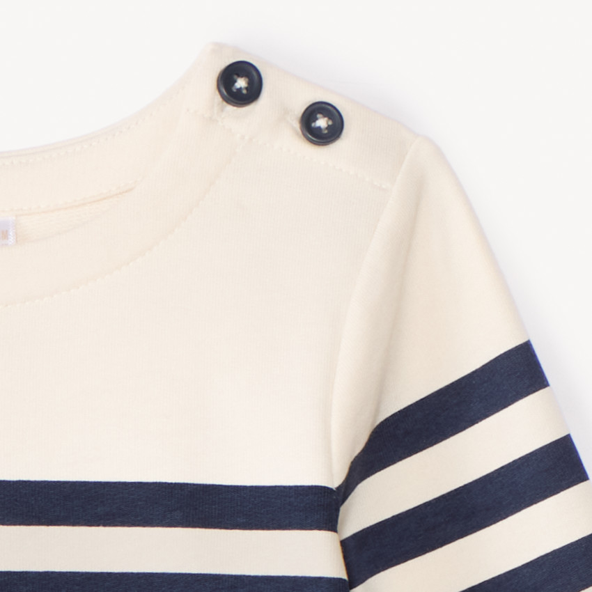 Fleece marinière met lange mouwen voor babyjongen 