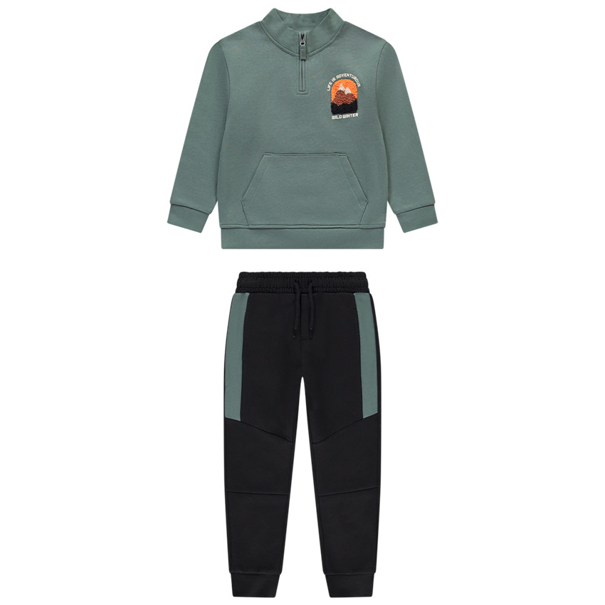 Ensemble jogging molleton à patchs bouclettes pour garçon 