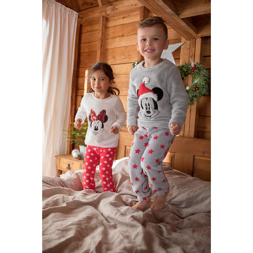 Pyjama en sherpa bicolore avec Minnie Disney en sequins 