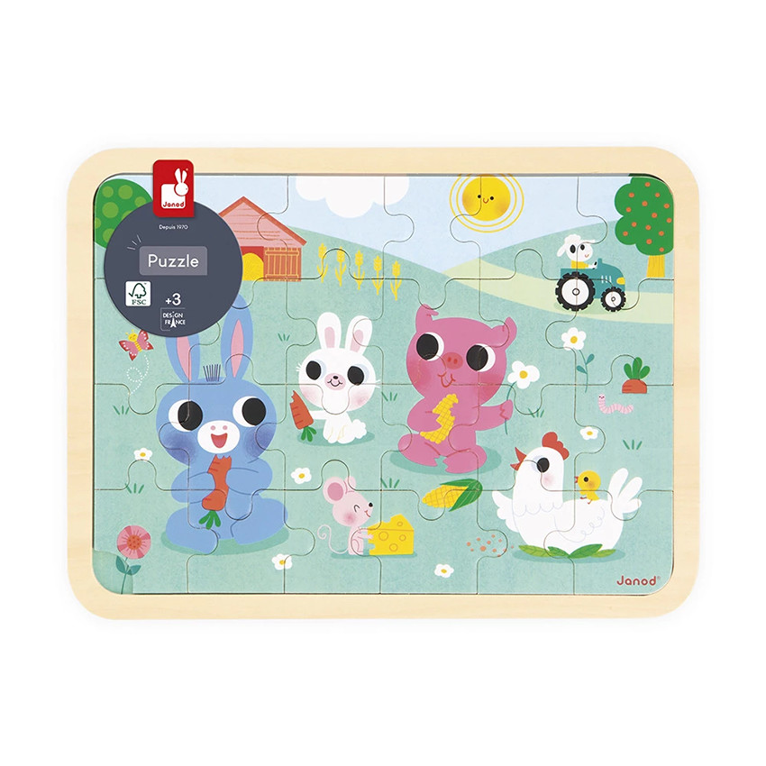 Puzzle en bois 24pcs À La ferme 