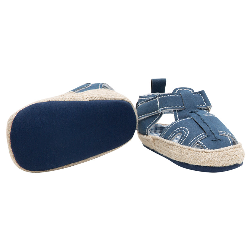 Sandales souples avec doublure vichy et semelle effet paille 