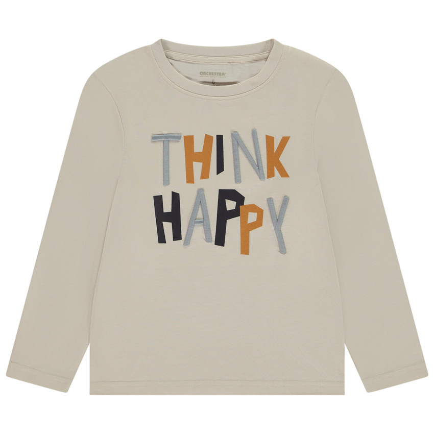 Langarm T-shirt met fantasieprint en 3D borduursel voor jongens 