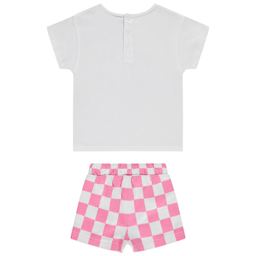 Twee-delige set met short in pied-de-poule motief voor meisjes 