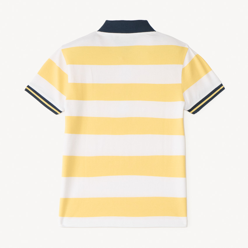 Poloshirt met korte mouwen en gestreept ontwerp met bootbrodering voor jongens 
