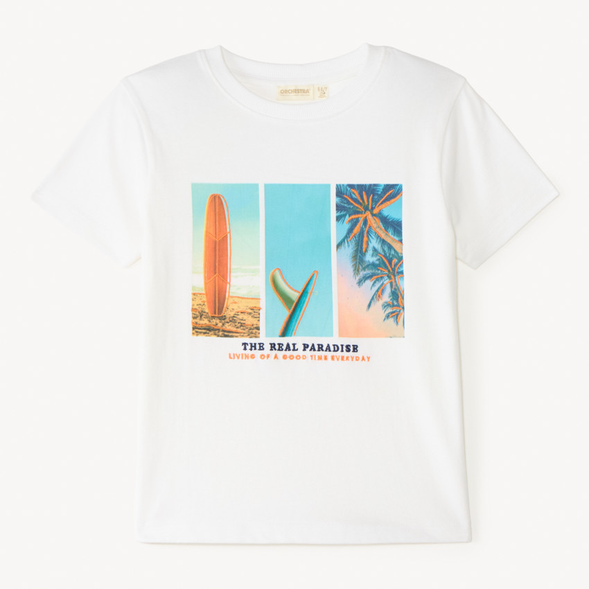 T-shirt manches courtes photoprint plage garçon 