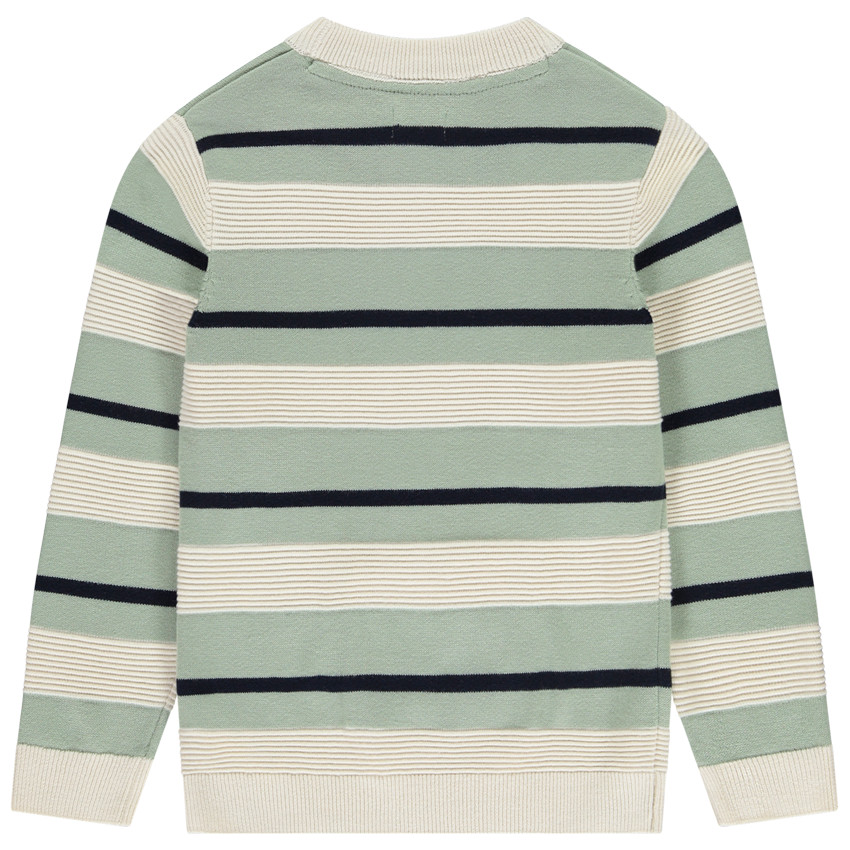 Trui in gebreide fantasie met strepen voor jongen 