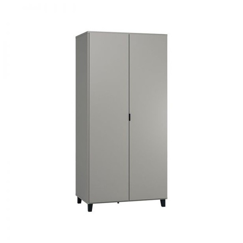 Armoire Simple 2 portes - Gris / Noir 