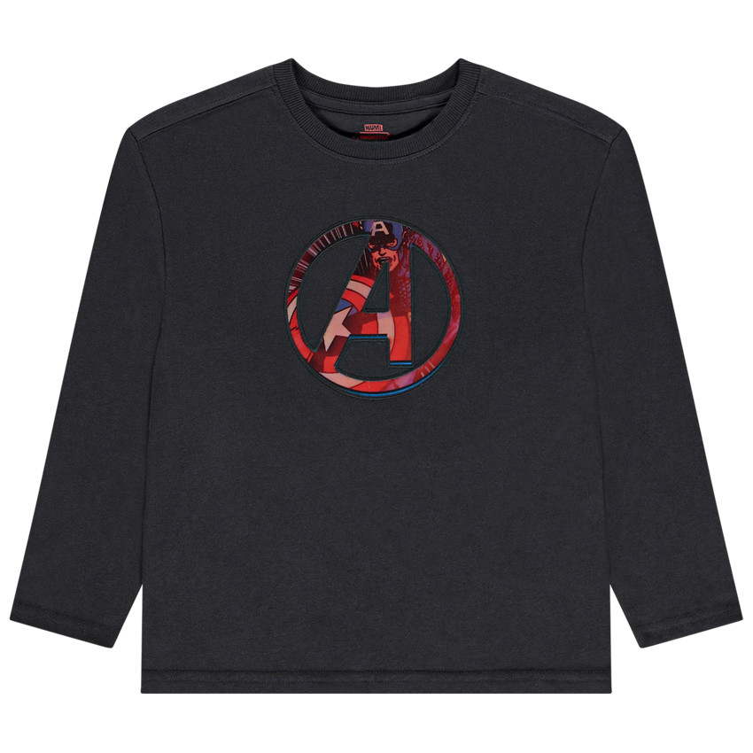 T-shirt manches longues print lenticulaire Captain America Marvel pour garçon 