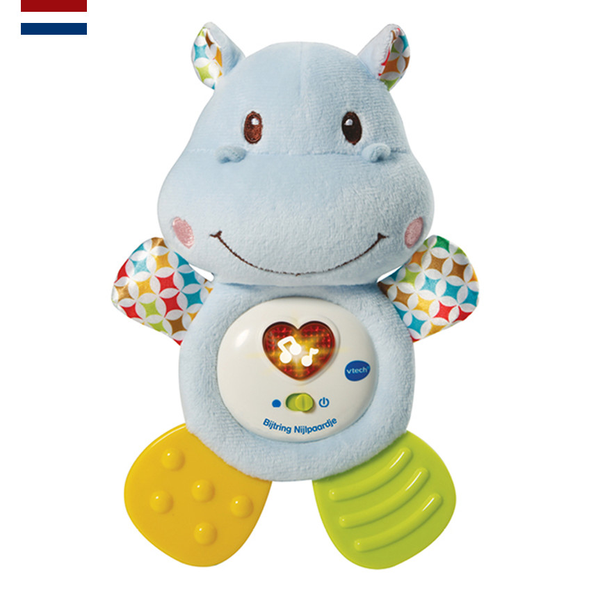 Knuffel Bijtring Nijlpaardje Blauw NL 